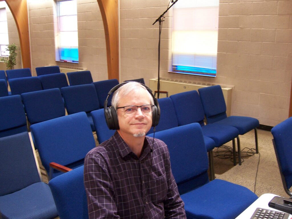 Tom Sharman at MKS Studio Vivacé Choir music video recording rehearsal 2025.